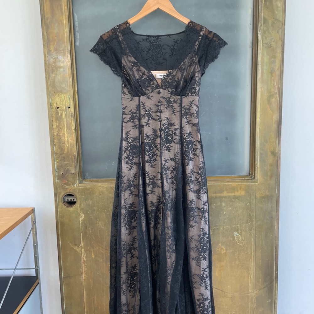 NWT Popilush Shapewear Boho Floral Lace Front Slit Maxi Dress - Picture 8 of 12